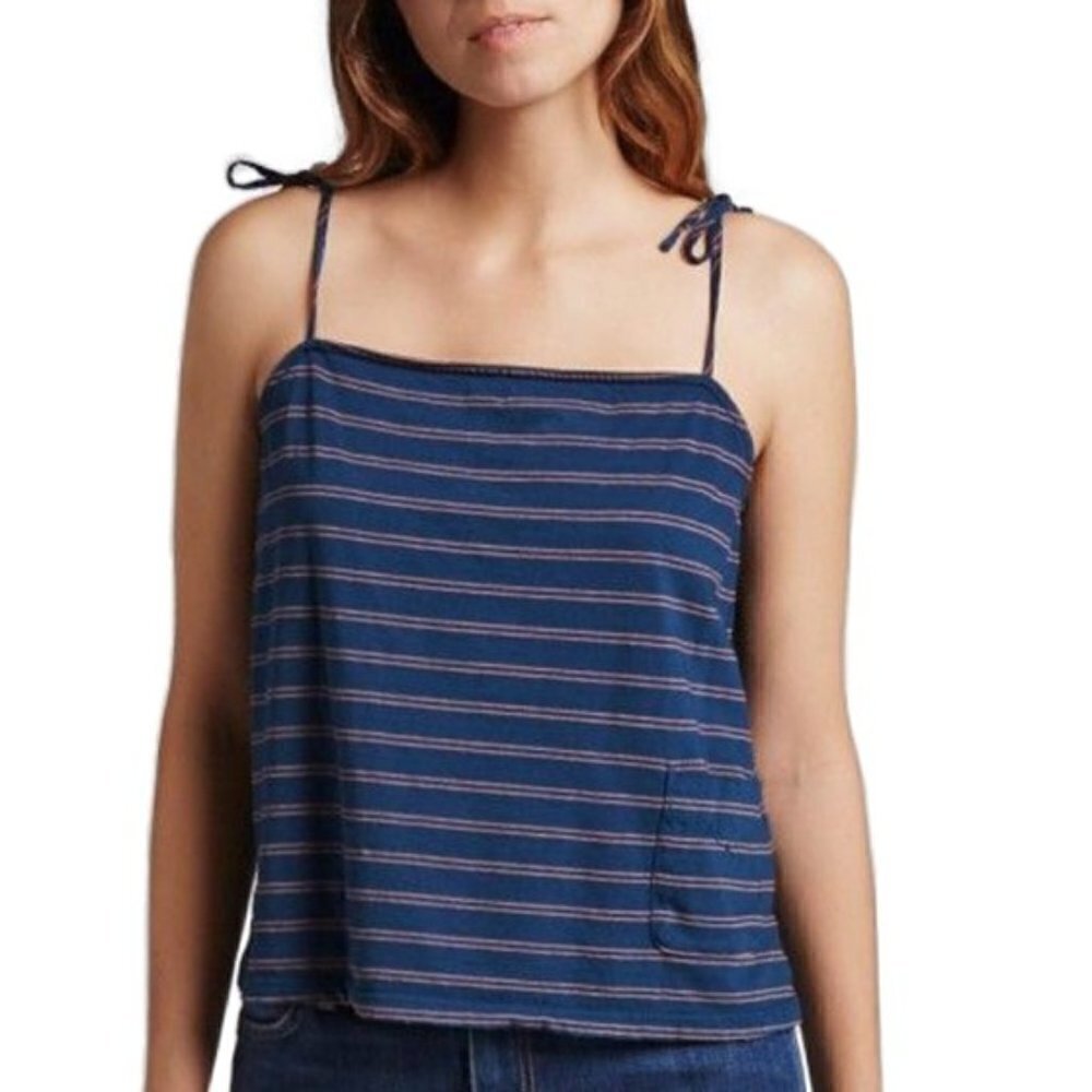 Current/Elliott 'The Knit Tie Cami' Sleeveless Striped Top, Blue